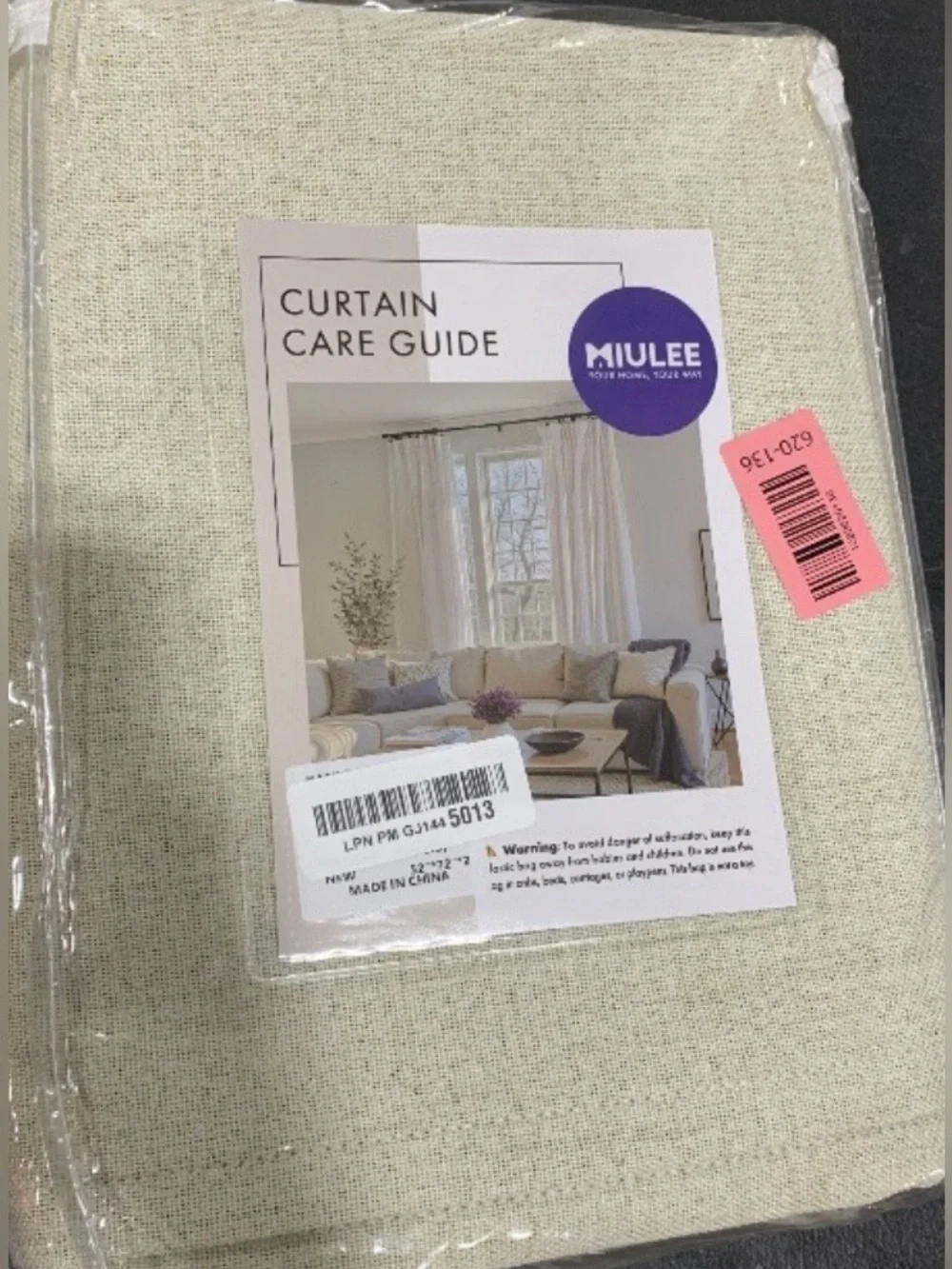 100% Blackout Curtains 52x72” (2-panels) CREAM